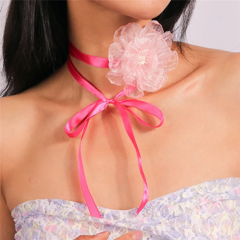 Aihua Sexy rote Samt-Choker-Halsketten für Frauen, Kristall-Herz-Halskette, Braut, Hochzeit, Party, Schmuck am Halskragen – Detail 15