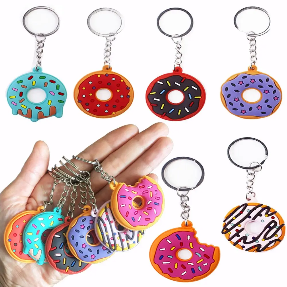 12 Stück Donut Schlüssel bund Donut Zeit Party begünstigt Goodie Bag Souvenir niedlichen Stil süße Donut Kinder Geburtstags feier Lieferungen – Detail 1