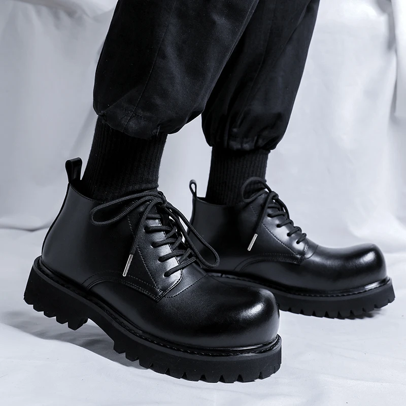 Hight Quality 2024 S/A New British Style Patent Leather Shoes For Men\'s Black Hombre Daily Casual Dress Height Increasing Shoes
