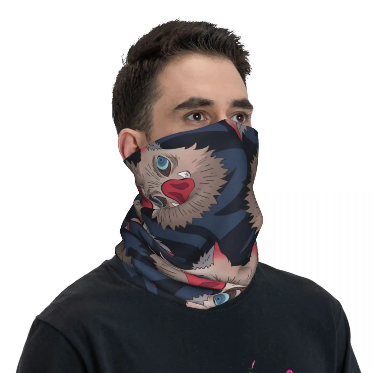 Foulard de dessin animé cool pour le visage, écharpe en polyester, masque de cou, mouchoir de la présidence