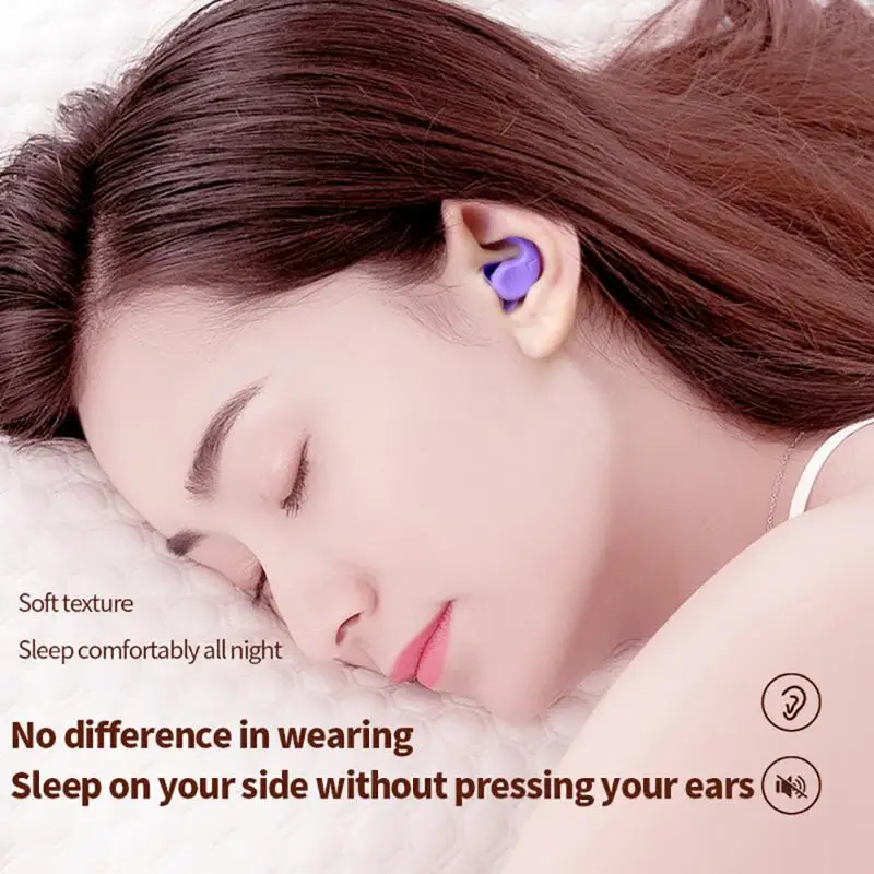 2023 Soundproof Earplugs Silicone Mute Earplugs Anti-noise Sleep Noise Reduction Earplugs Dormitory Nap Soft Silicone Earplugs