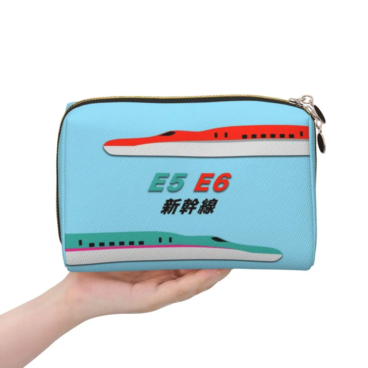 

E5 And E6 Shinkansen Bullet Trains, Japan Women Cosmetic Bag Travel Makeup Organizer Pouch Toiletry Storage Dopp Kit Box