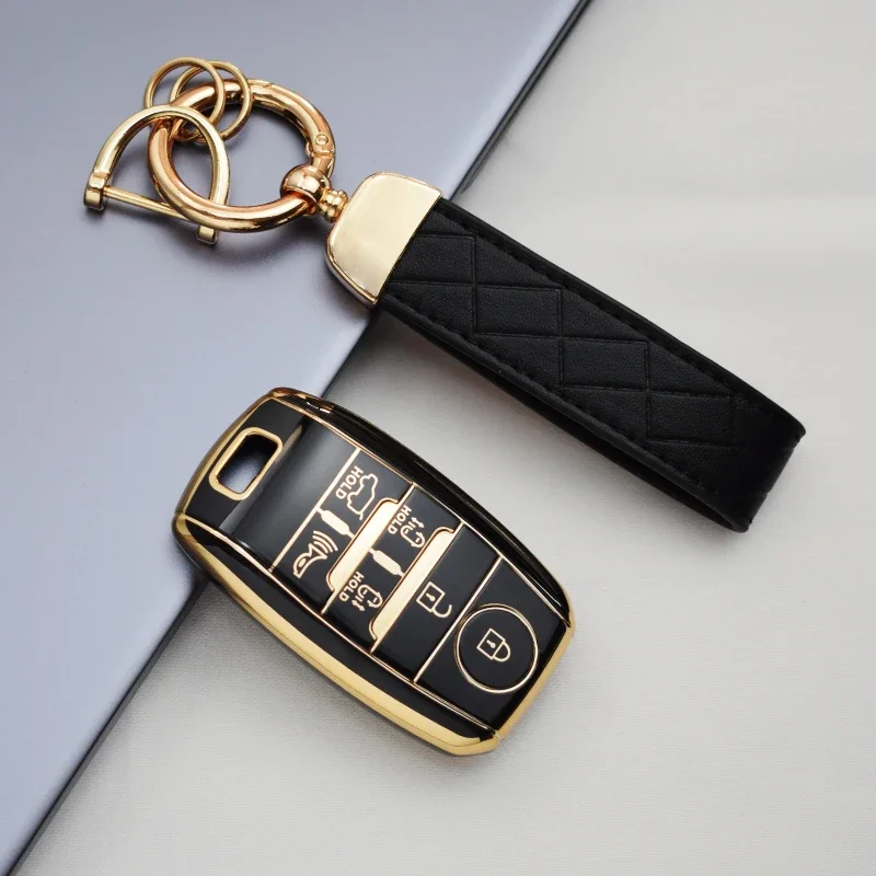 

6-кнопочный чехол-брелок из ТПУ, защитный чехол для Kia Sedona Grand Carnival Sorento L580, чехол для смарт-ключа, аксессуары для ключей