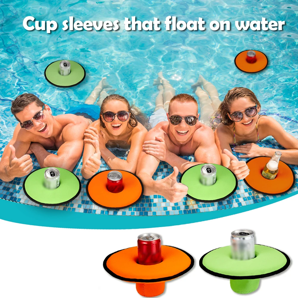 Portavasos flotante para piscina, funda para taza flotante aislada para bebidas y cerveza, estabiliza suministros reutilizables para Fiesta EN LA Piscina