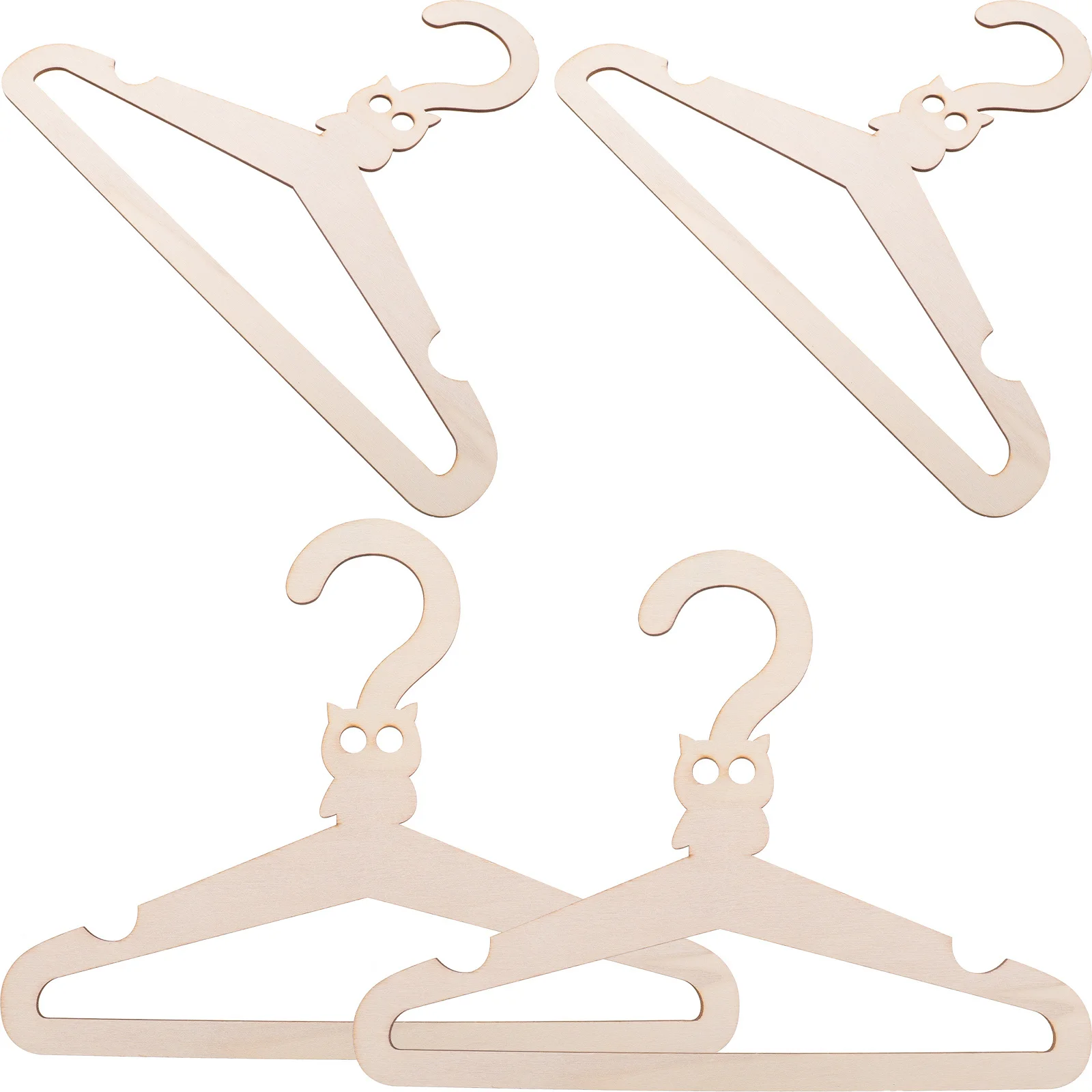 

5Pcs Wooden Cartoon Animal Blank Hangers DIY Kids Clothes Storage Organizer Nursery Clothes Hangers