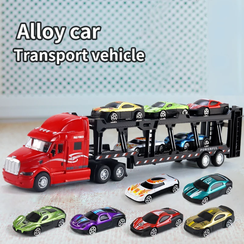 Alloy container Truck folding to receive inertial children's Puzzle Thanksgiving large truck model boy birthday gift toy car