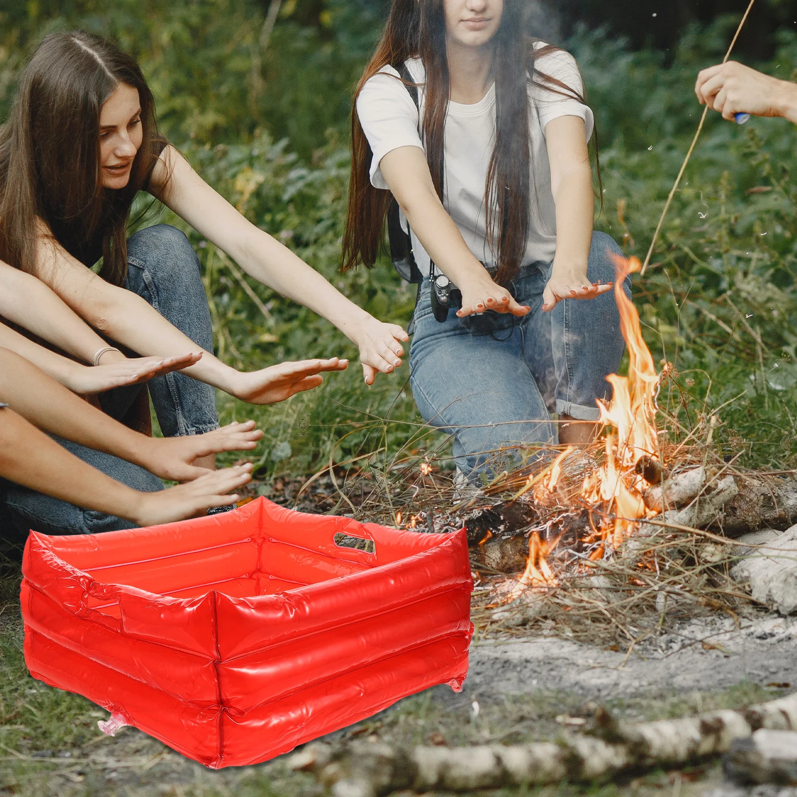 

Inflatable Foot Soak Tub Collapsible Basin Foldable Design Easy Clean Multifunctional Use for Camping Picnics Travel