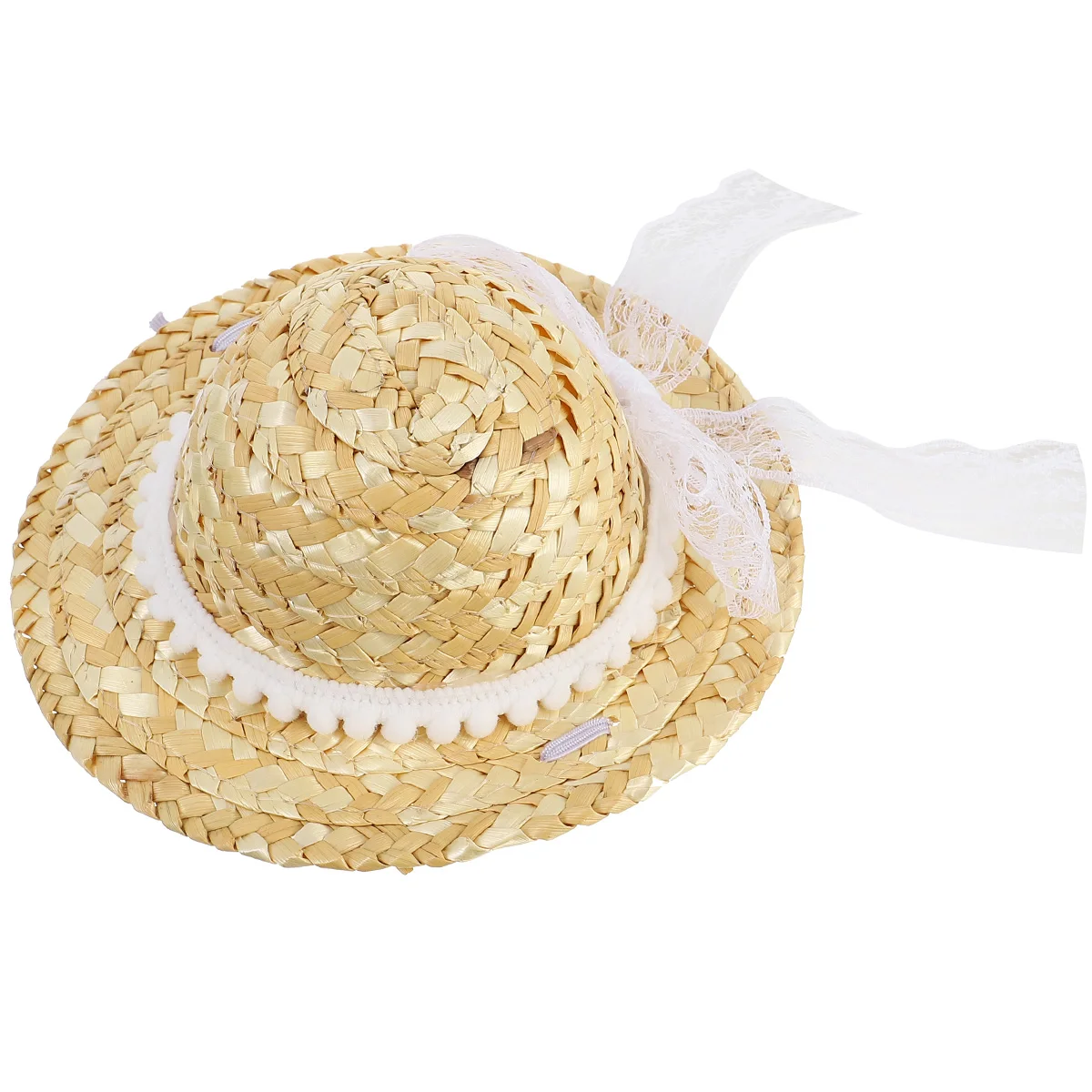 

Straw Woven Hat Rabbit Lace Bow Cap Mini Medium Large Dog Decorative Photo Prop Daily Wear Pet Skin Friendly Soft Comfortable