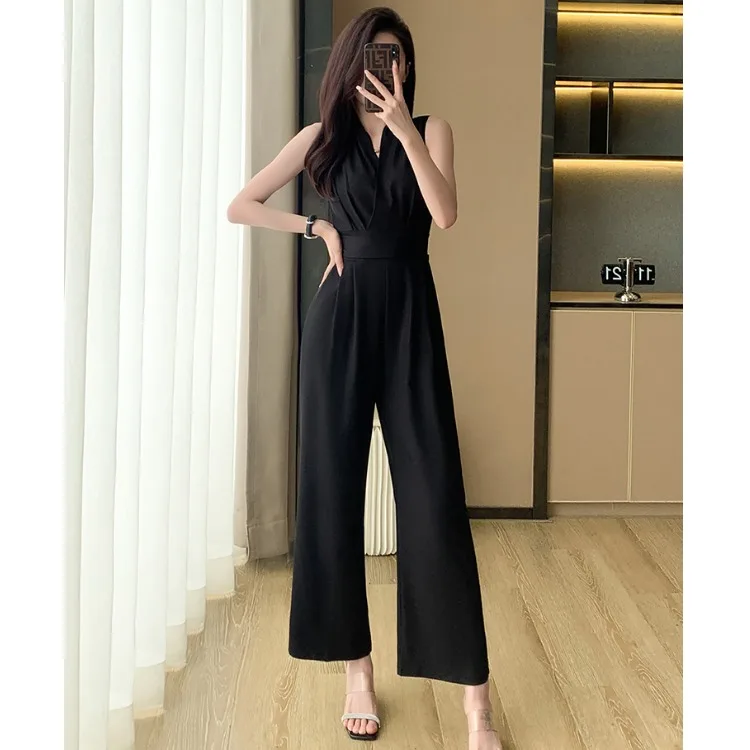 Estate coreana Sle Design Sense Small ence Pantaloni a vita con cravatta Pantaloni larghi a vita alta dimagranti Faion Dr