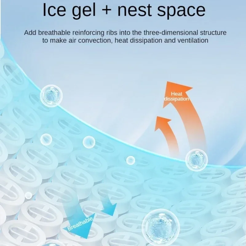 Gel Cushion Summer Ice Cushion Chair Cushion Home Office Sedentary Ventilated Silicone Cool CushionHoneycomb Car Seat Cushion