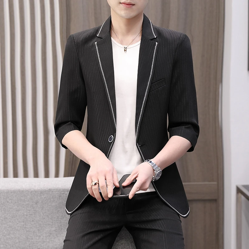 

2023 New half sleeve (Blazer+ dress pants) Korean version suit summer medium sleeve thin model seven-point sleeve two-piece set