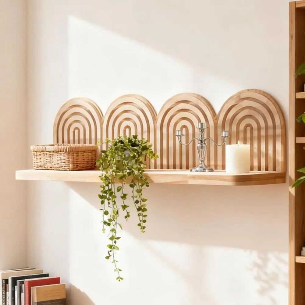 

Wood Wall Rack Rustic Wood Floating Shelf Bohemian Farmhouse Spiral Wall Shelf for Rustic Room Bedroom Decor Wooden for Bathroom