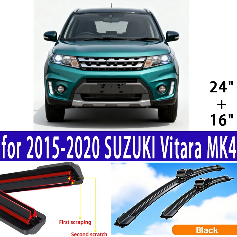 

2PCS Car Wiper Blades for 2015-2020 SUZUKI Vitara MK4 Windshield Wipers Double Rubber Car Accessories 2017 2018 2019 2020
