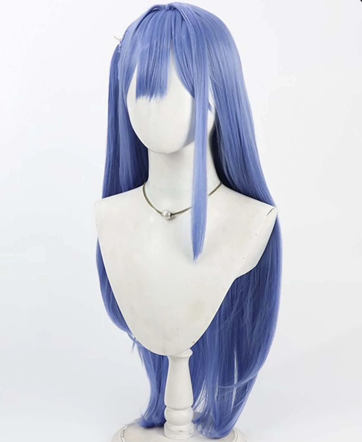 Parrucca sintetica blu lunga per cosplay di Game Arcana