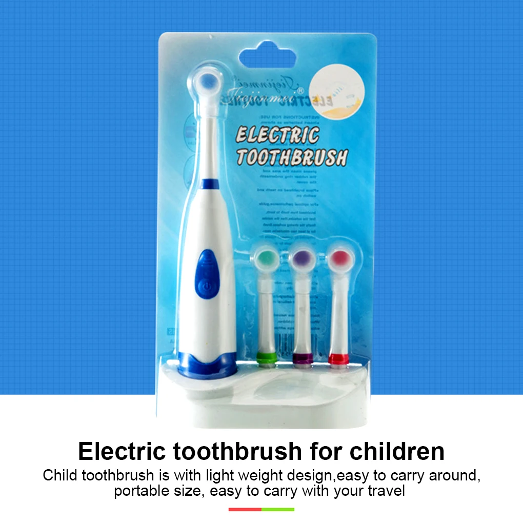 Kids Electric Toothbrush Soft Tooth Brush Portable Battery Operated Electronic Plastic Teeth Cleaning Color Random