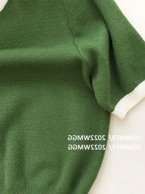 Retro Niche Loose Round Neck Short-sleeved Knit Sweater T-shirt Women Fashion 2025 Summer New Style