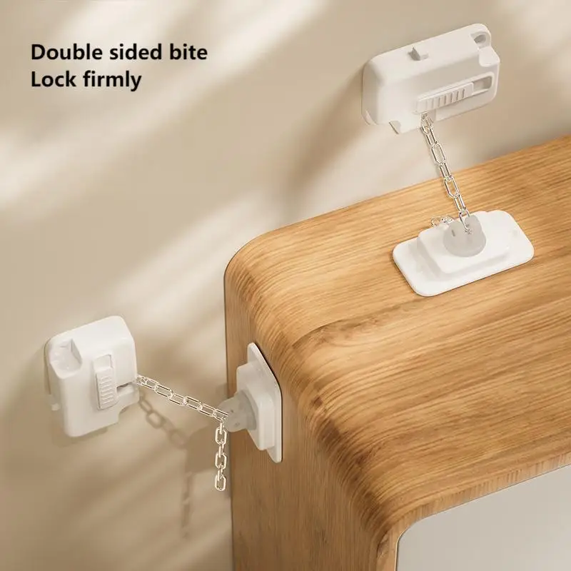 Window safety lock, multi-functional, adjustable, no-drill protection, baby-friendly, household refrigerator, child lock