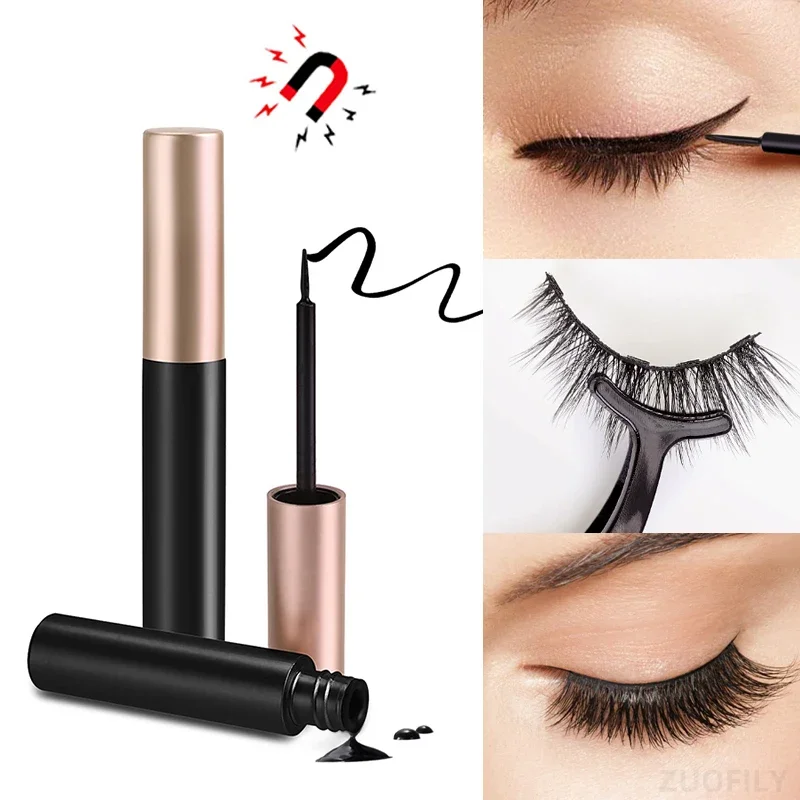 Magnetic Eyeliner & Lash Glue Waterproof Smudge-Proof Quick Dry Liquid Eyeliner Strong Hold for Magnetic Lashes Eye Makeup 5ml
