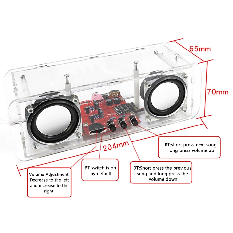 デュアルチャンネル DIY Bluetooth スピーカーの作成と組み立て電子