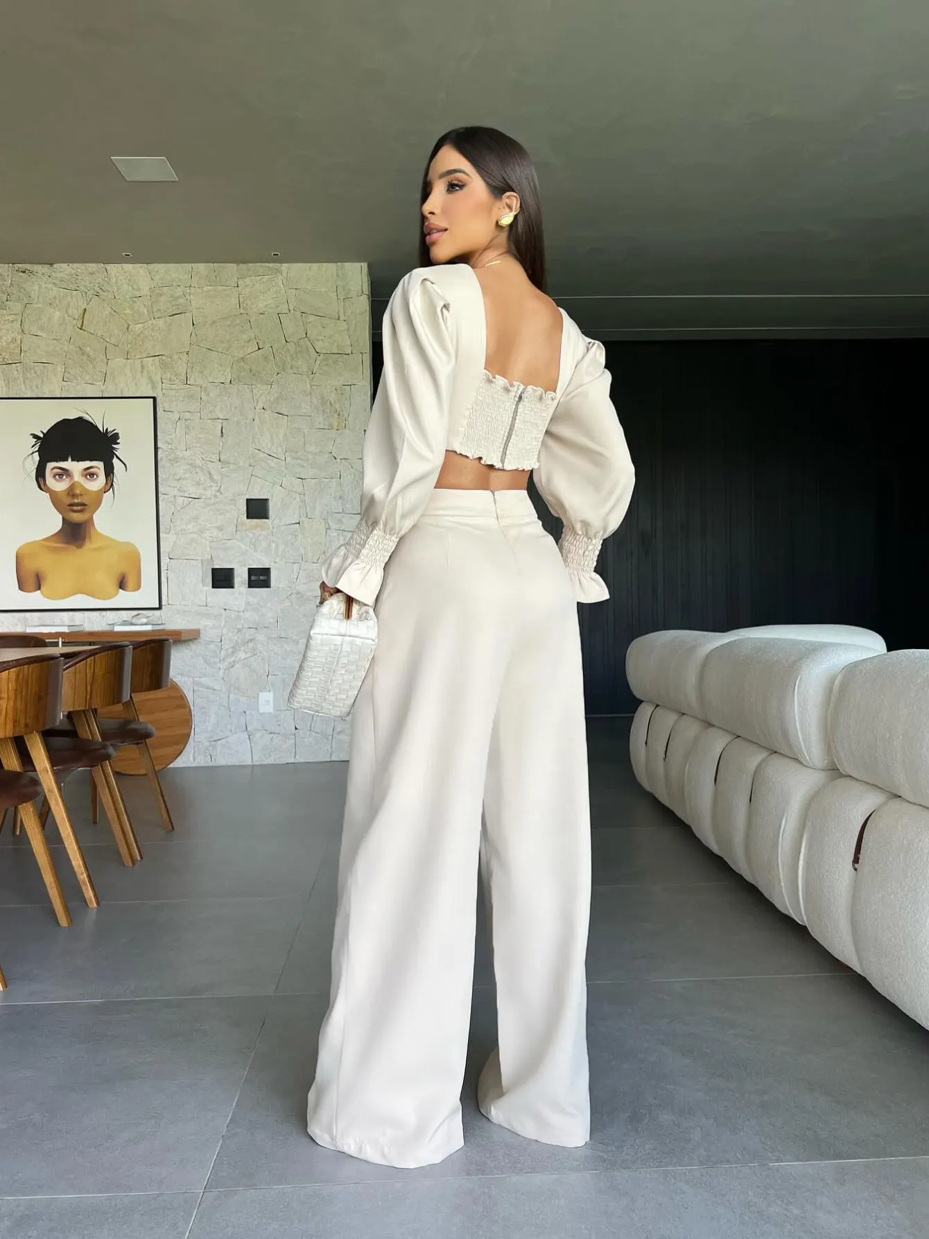 2024 Summer Trend Flower Chic Pants Set Ins Hot Sale Long Sleeves Women Overalls High Street Trousers Female Clothing Outfits