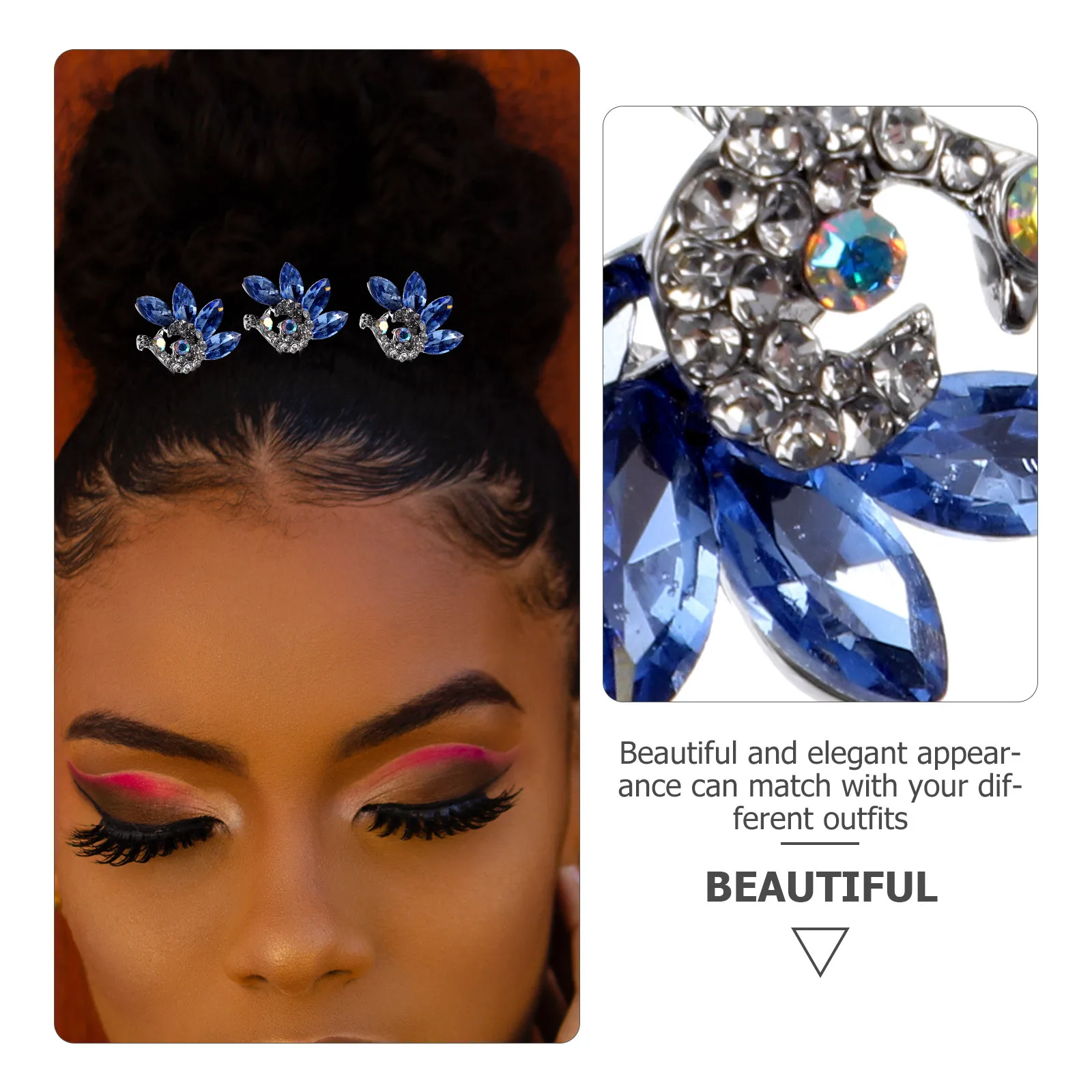 

4Pcs Crystal Rhinestone Bridal Hairpins U Shaped Hair Pin Wedding Hair Accessories for Brides Crystal Hairpins