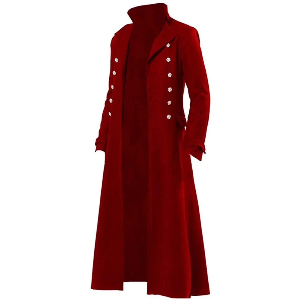 Fotografia 4: Steampunk vintage trench coat medieval renascentista traje masculino gótico longo casaco homem vitoriano carnaval festa cosplay traje