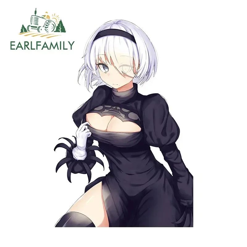 EARLFAMILY Kreskówkowe Seksowne Anime Naklejki Samochodowe Akcesoria Samochodowe Obudowa Komputera Kreatywna Naklejka Klimatyzator Winyl Śmieszny Dekor