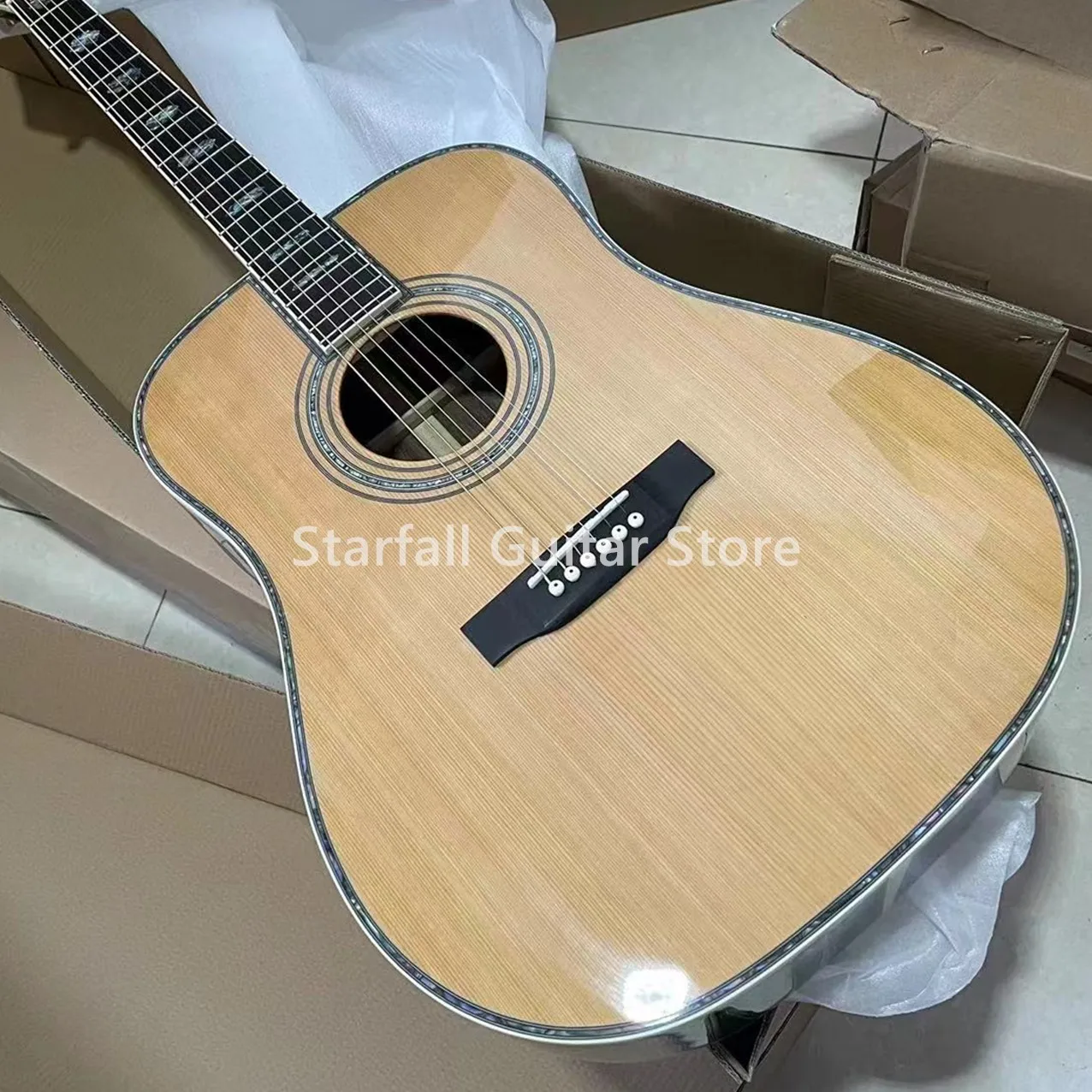 

6 Strings Acoustic Guitar,Solid Cedar Top,41 Inches,odel,Top Quality,Bone Nut and Saddle,Ebony Bridge,Factory Custom