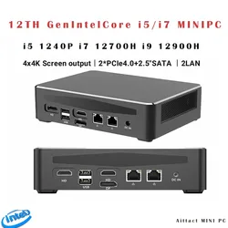 AIrun Newest Mini PC Intel i9 12900H i7 12700H 14 Core Gaming Desktop Computer win11 OS 2Lans 2xHDMI DP1.4 Type-C Wifi6