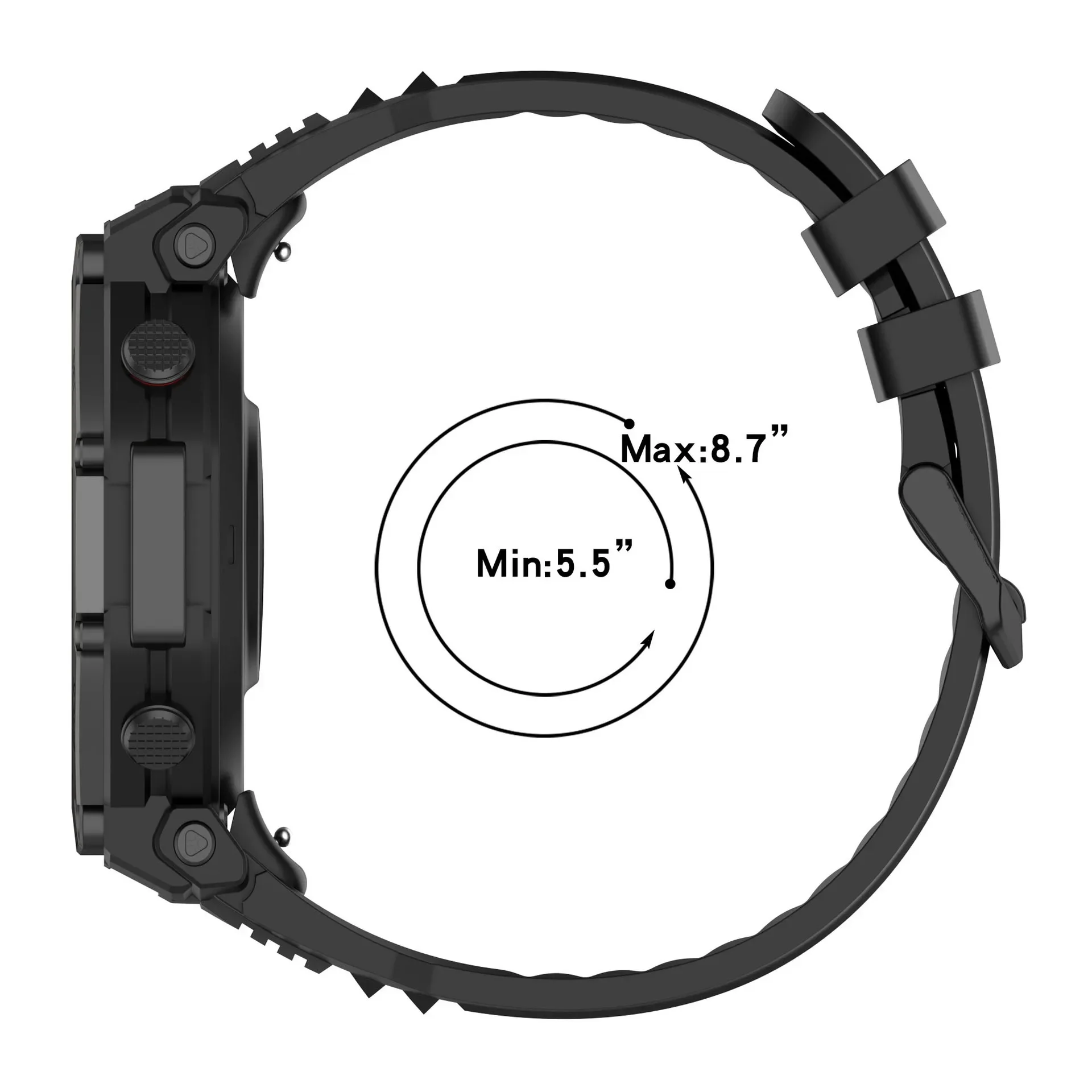 Silicone Band For T-rex 3 pro 48mm Elastic Sport Strap For Amazfit T-rex3 Pro 48mm Smartwatch Bracelet Replacement Accessories view 6