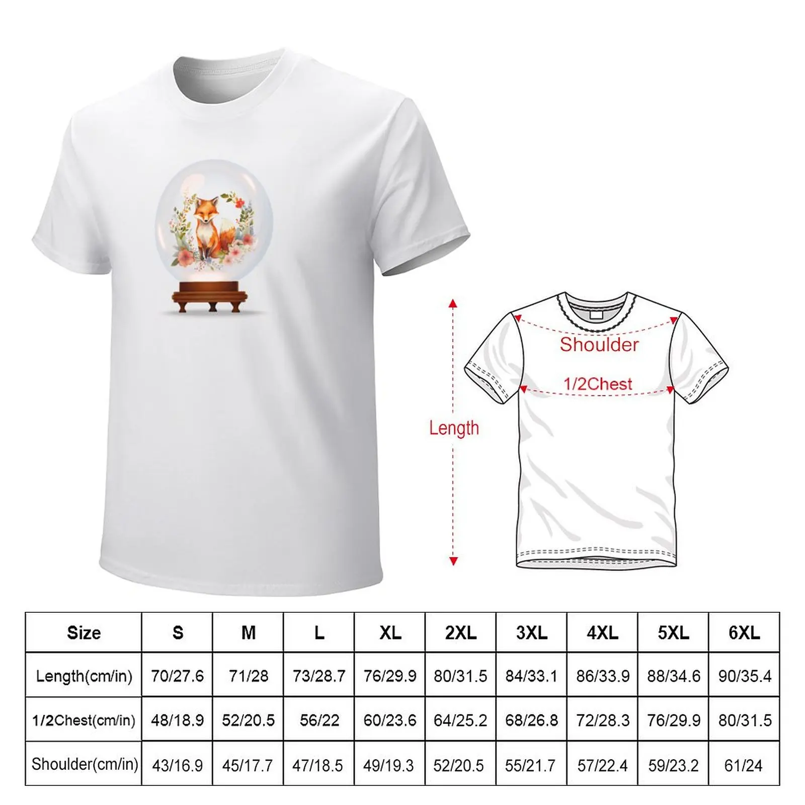 Floral fox globe 6 T-Shirt tops boys animal print plus size tops mens workout shirts