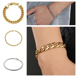 5-12MM Cuban Snake Chunky Big Bracelet for Men Women African Gold Plated Hand Chain Bracelet Bangles Wristband Trendy Jewelry