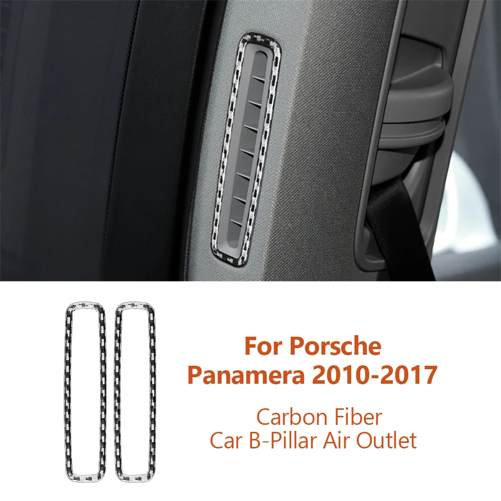 

For Porsche Panamera 2010-2017 Carbon Fiber Car A-Pillar Air Outlet Frame Decorative Sticker Styling Auto Interior Accessories