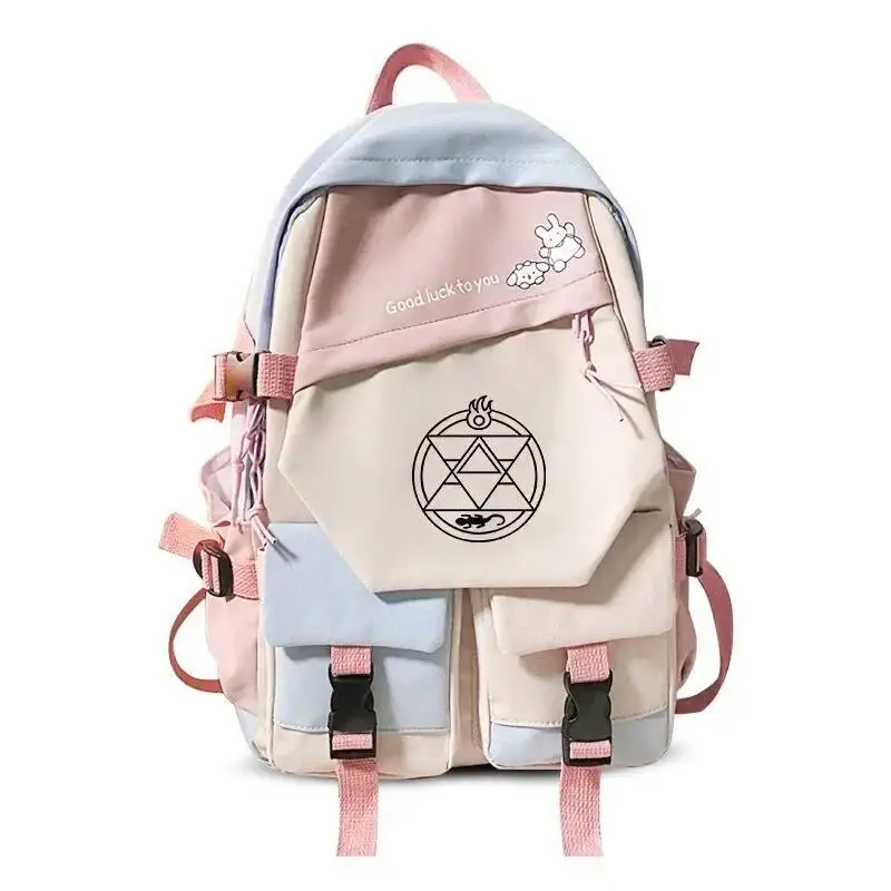 

Anime Game Black Blue Green Fullmetal Alchemist Student Teens School Bags Backpacks