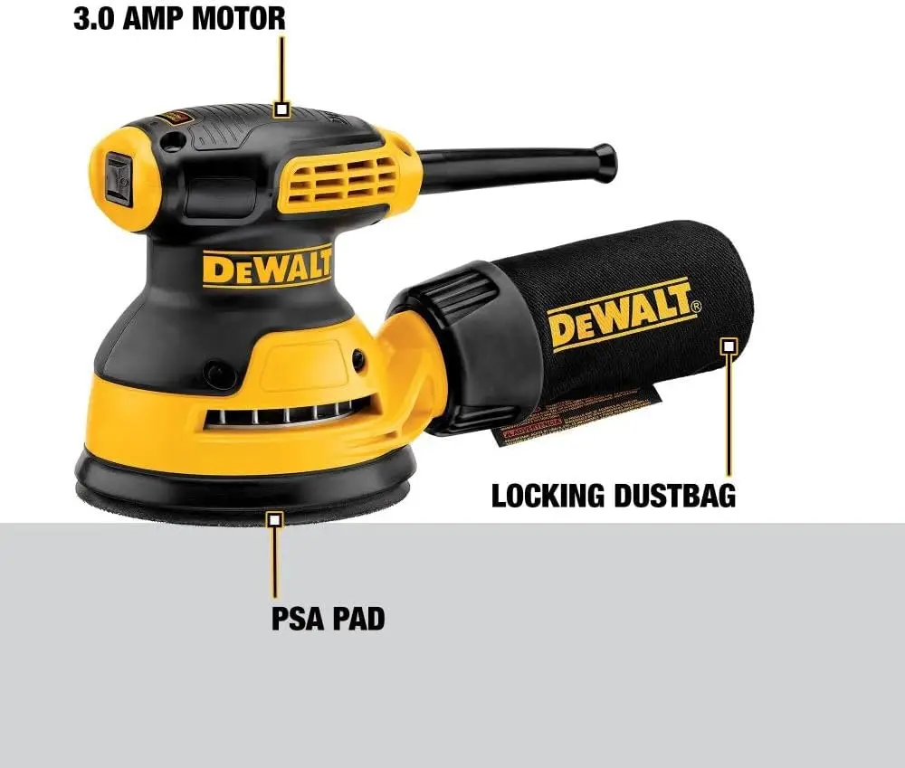 Lixadeira orbital aleatória DEWALT, PSA, 5 polegadas (DWE6420)