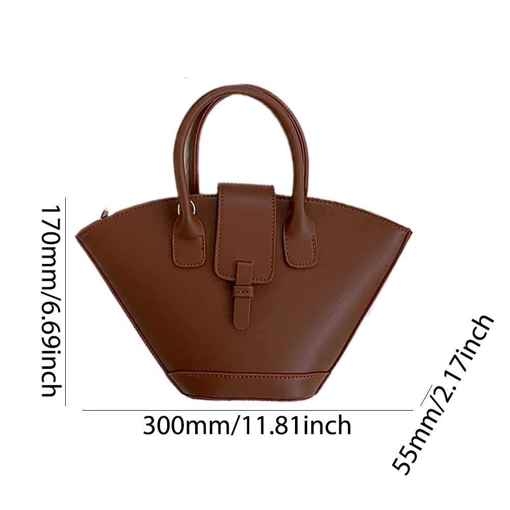 Borsa a tracolla di design di lusso PU borsa a tracolla alla moda borsa a tracolla borsa a mano trapezoidale borsa a secchiello a forma di ventaglio