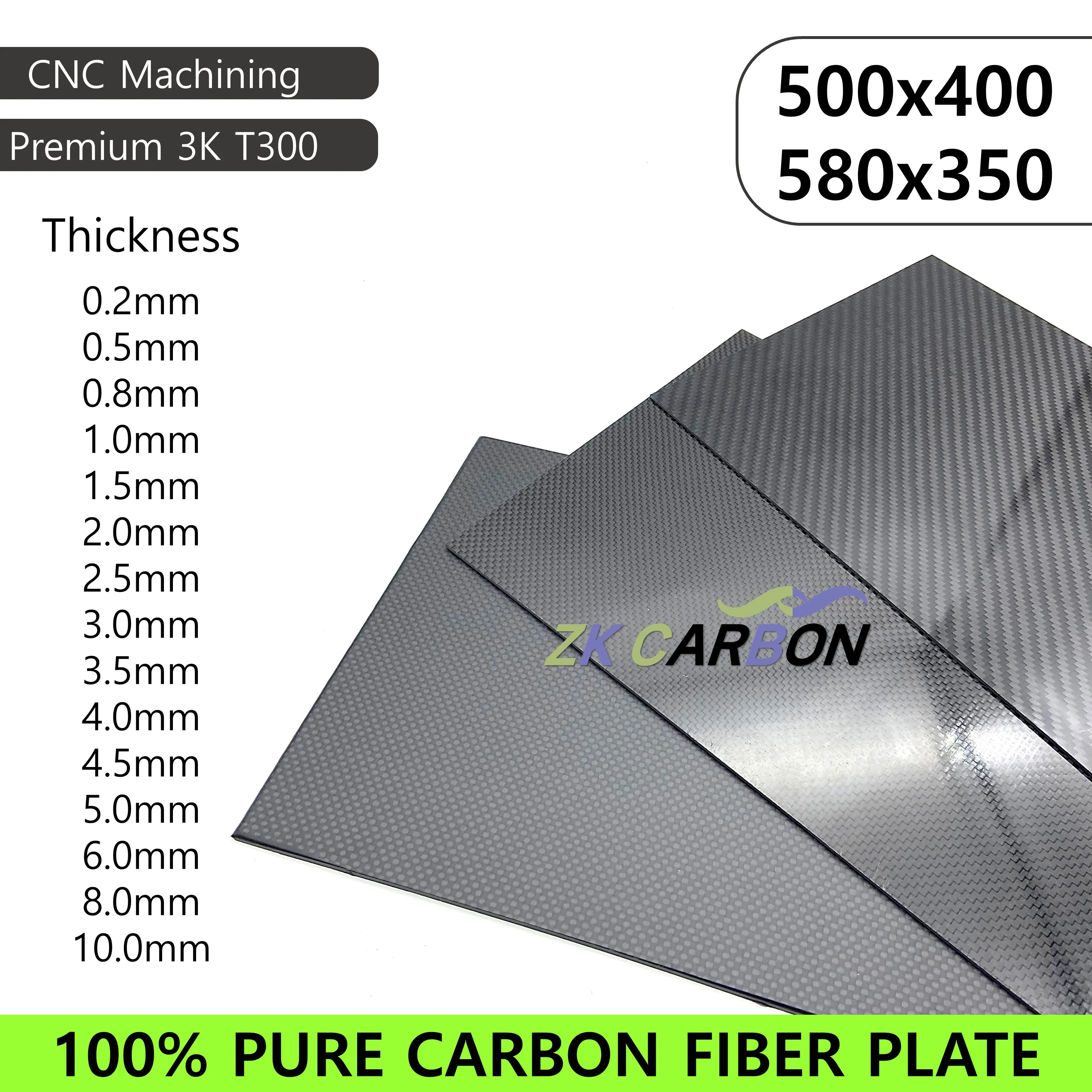 

500x400mm Full 3K Carbon Fiber Sheet Plate High Strength Carbon Board Panel Thickness 0.5mm 1mm 1.5mm 2mm 2.5mm 3mm 4mm 5mm