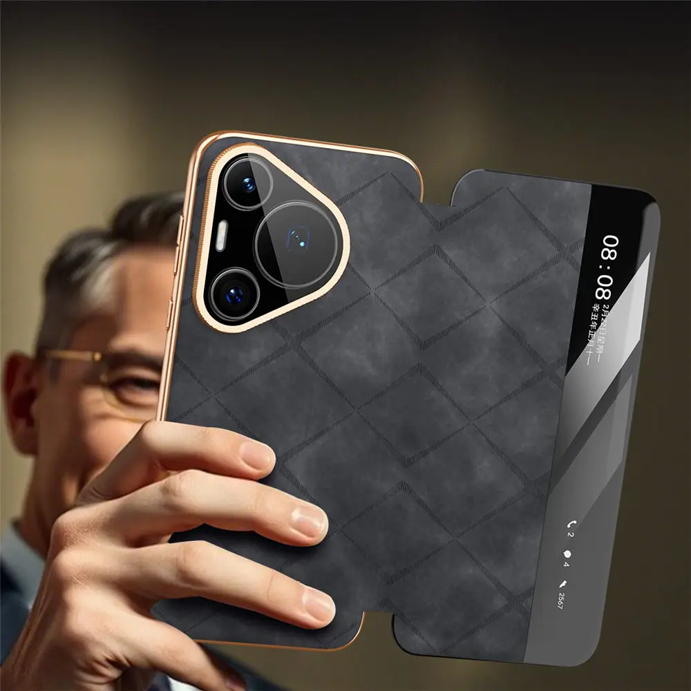 Premium PU Leather Magnetic Flip Case For Huawei Pura 70 80 Pro 80 Ultra Business Full Cover