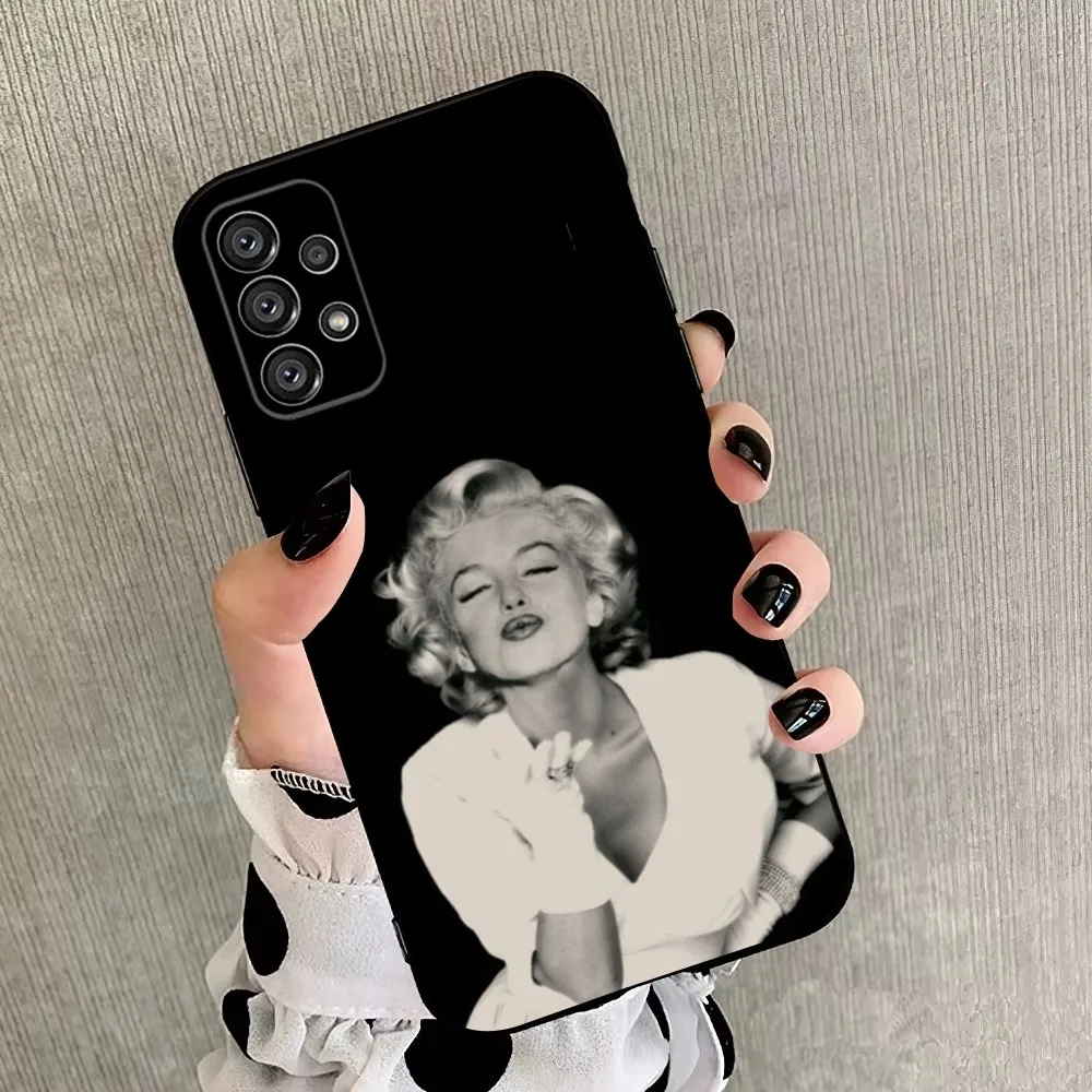 Custodia per telefono sexy M-Marilyn M-Monroe per Samsung Galaxy A20, A21s, A22, A31, A32, A52, A53, A72,73, A80, A91 Cover morbida nera