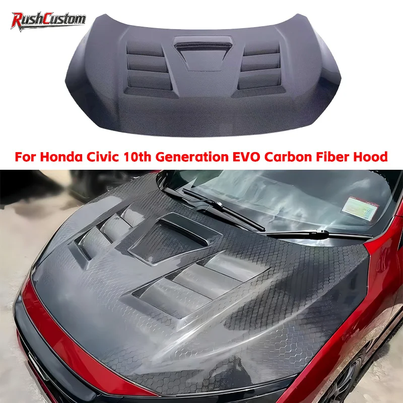 

For Honda Civic 10th Generation EVO Edition Carbon Fiber Hood Engine Cover High-Quality Automotive Engine Hood
