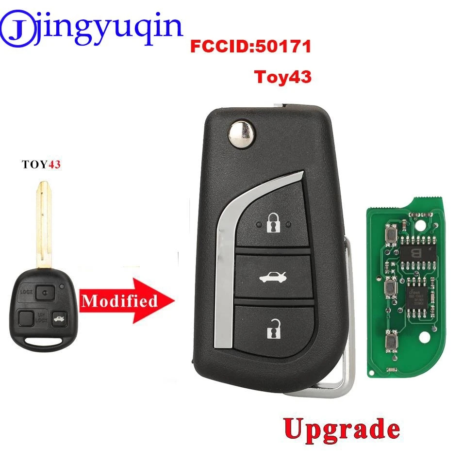 jingyuqin Remote Car Key Control For Toyota CAMRY Corolla 2012 2013 2014 2015 433MHZ ID72/G/H Chip B71TA 50171 89070-0D580