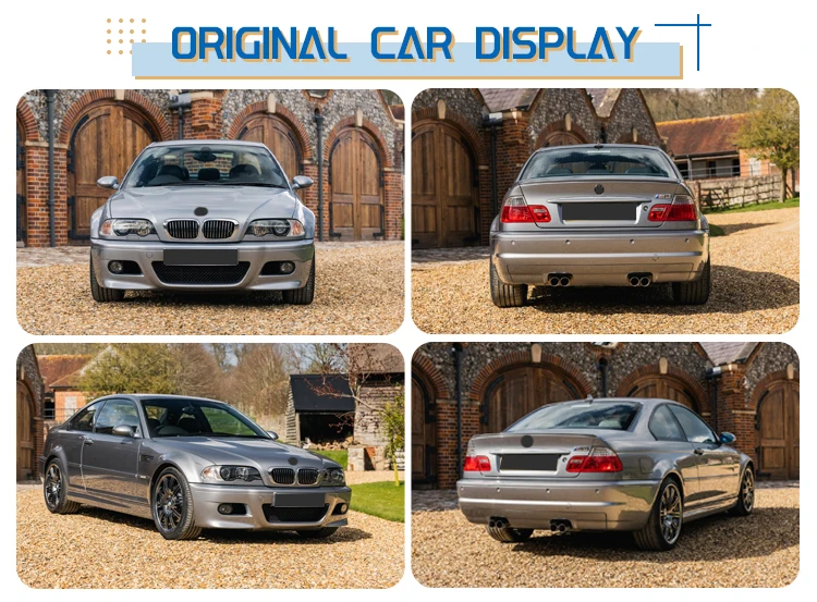 E46 3 Series M4 Style Body Kit, Front Rear Bumper Side Skirt Full Exterior Conversion Modification Parts