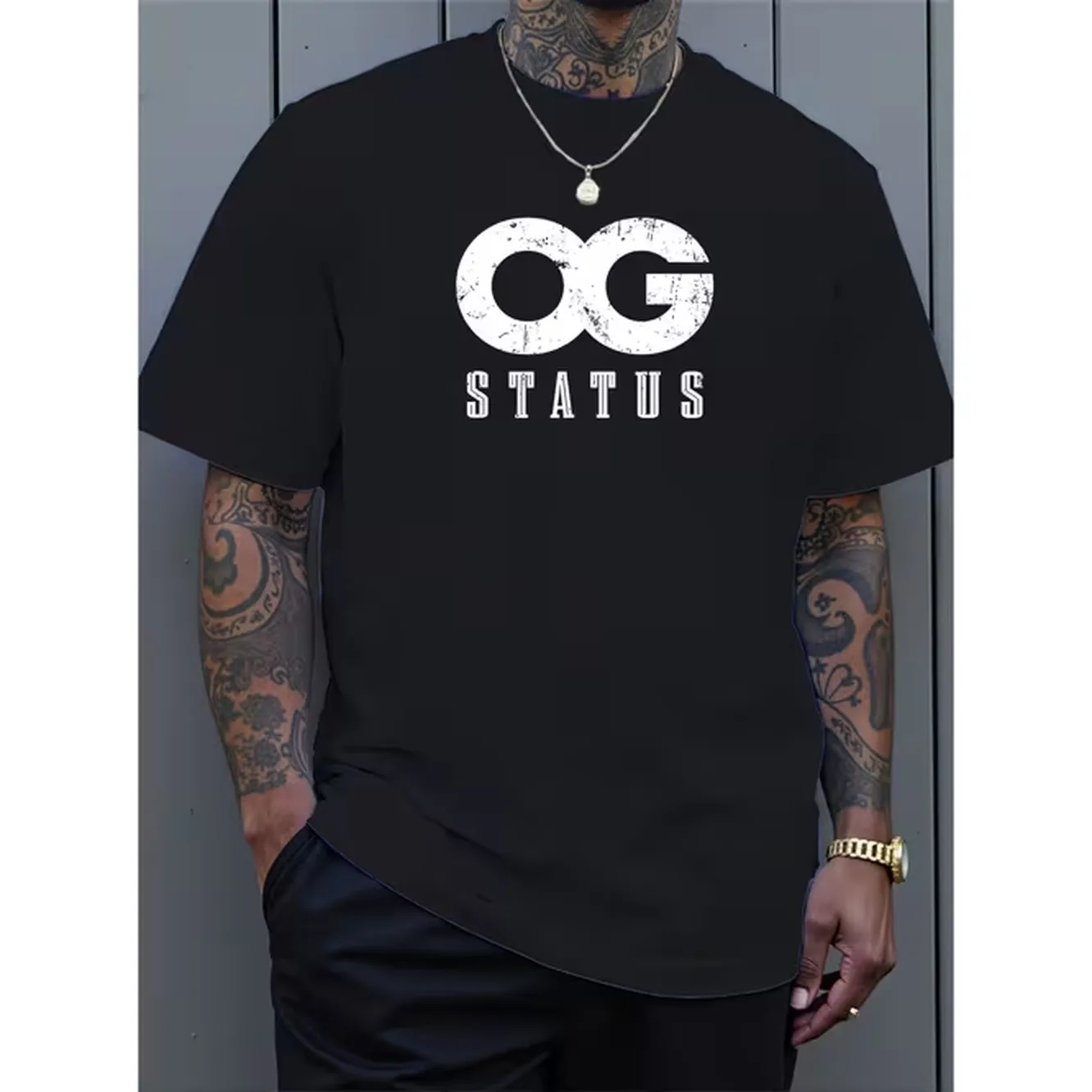 Mens Og Graphic T Shirt White Og Lettering Crew Neck Short Sleeve Shirt Casual Orange Tee With Suitable For Wear Machine Washable For Everyday Outfits Layering