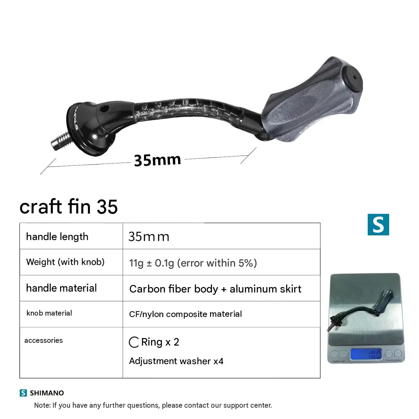 Gomexus 35mm Einzelgriff mit 18mm Knopf für Daiwa Exist Airity Luvias LT 1000-2000 Light Game Rollen – Detail 12