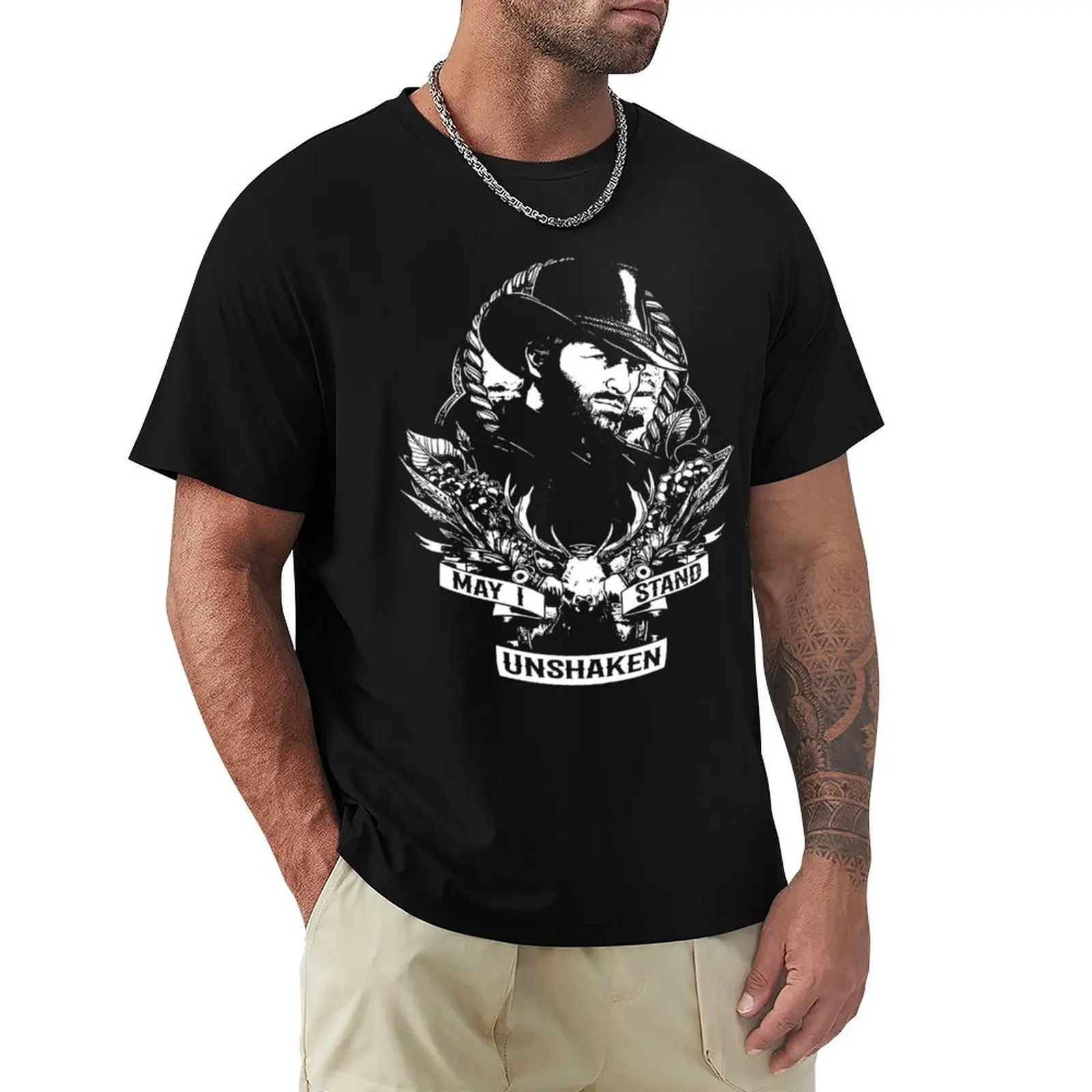 

Arthur May I Stand Unshaken Rdr2 Style Morgan Gaming T-Shirt vintage anime shirt sports fans t shirts for men graphic