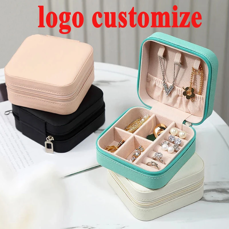 

2022 Jewelry Organizer Display Travel Jewelry Case Boxes Travel Portable Jewelry Box Leather Storage Organizer Earring Holder