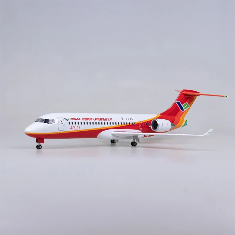 47cm Commercial Aircraft Arj21 Plane Model Civil Aviation Airplane Airliner Fan Gift Ornament With Wheels And Lights Home Decor