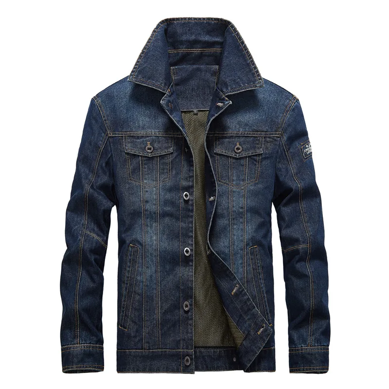 

Personality Denim Jacket plus size 6XL New High-quality Men's Denim Jacket Fashion Hole Casual Cotton Button Stretch Street