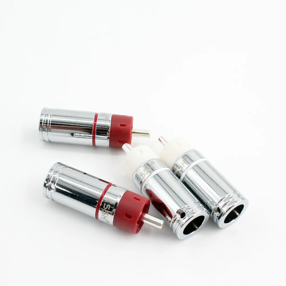 HiFi 4pcs Alta Qualidade Hifi áudio Rca Plug Jack Rca Conector XlrCables Aux Diy Interconexão Conector Do Cabo De Áudio