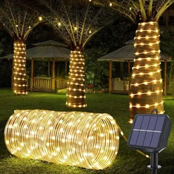 7M/12M LED Solar String Fairy Lights Outdoor Path Garlands Lamp Patio Waterproof Christmas Wedding Garden Street Lights